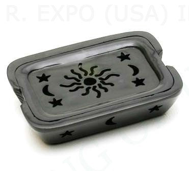 Stone Black Soap Dish Sun/Moon