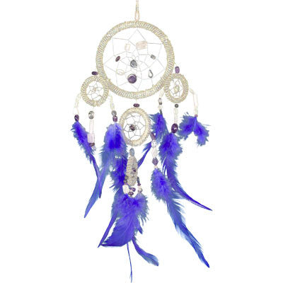 White Dreamcatcher with Quartz Beads