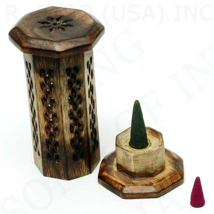 Wood Incense Cone Burner Tower