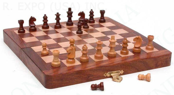 Folding Wood Chess Set 8"x8"