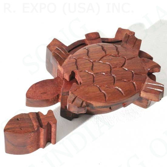 Wood Turtle Puzzle Box